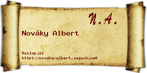 Nováky Albert névjegykártya